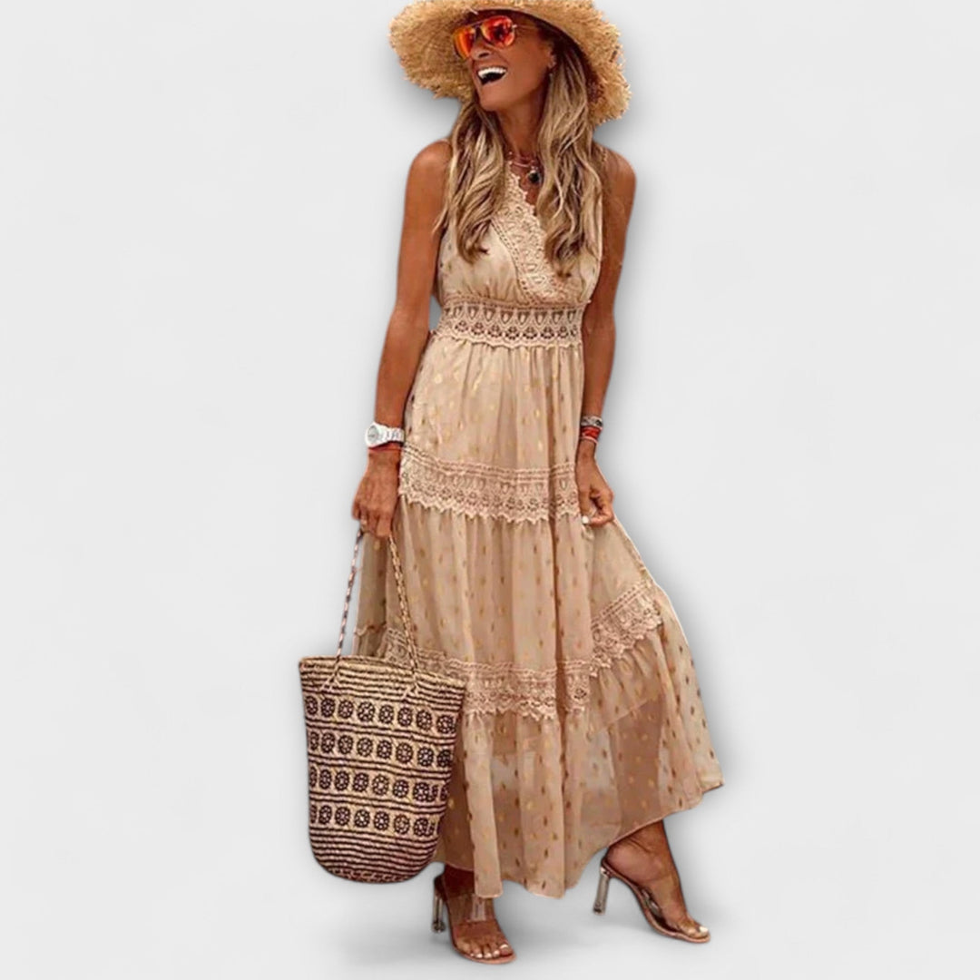Joanne - Maxi Dress with Bohemian Lace