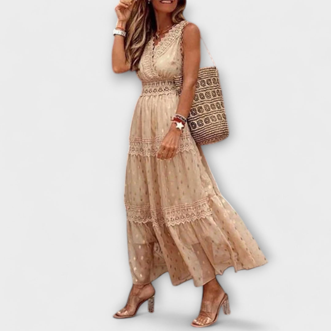 Joanne - Maxi Dress with Bohemian Lace