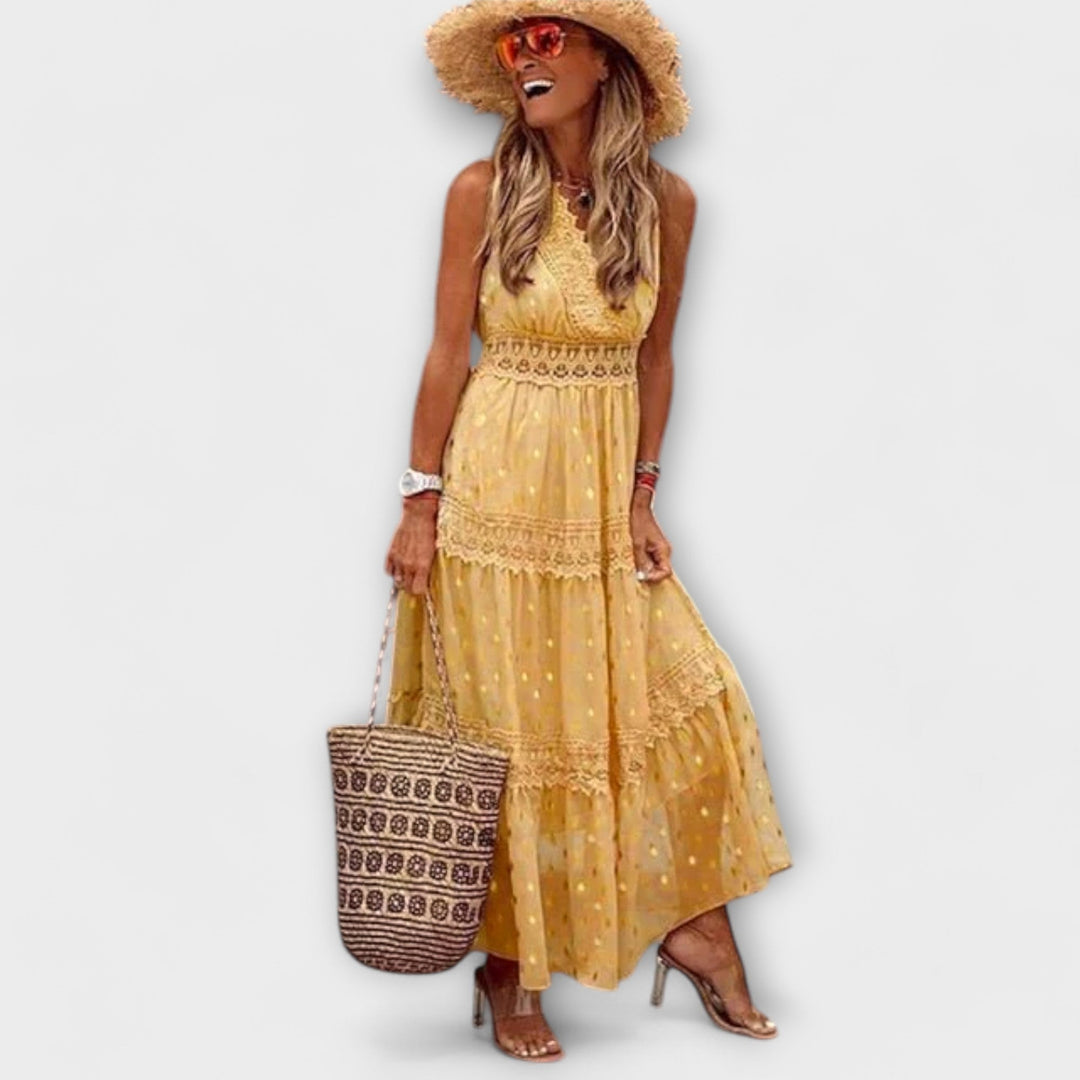 Joanne - Maxi Dress with Bohemian Lace